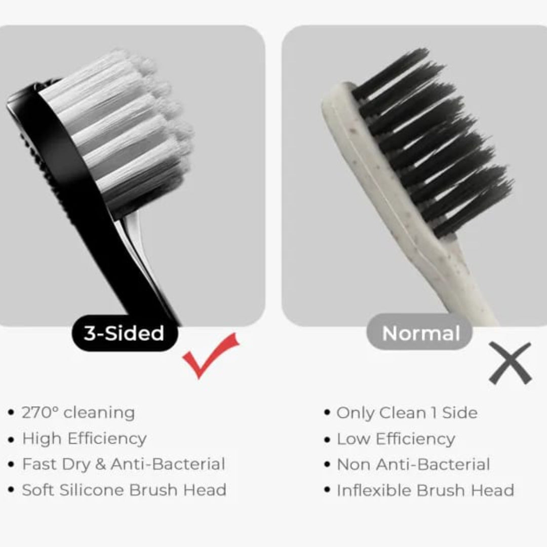 Buy 1 Get 1 Free - 3 Sided Deep Clean Toothbrush Triple Action Oral Care by Trolley