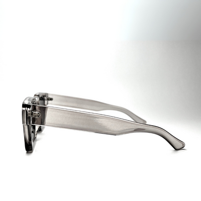 Urban Edge Rectangular Sunglasses - Transparent Grey