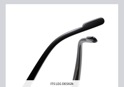 Octagon Rimless Sunglasses - Gold Frame Black Grey Lens