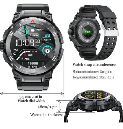 Smart Watch with Earbuds 3 in 1 Round Fitness Tracker 1.28inch Smartwatch for Men