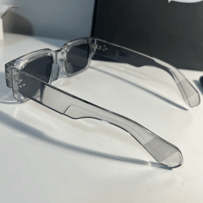 Urban Edge Rectangular Sunglasses - Transparent Grey